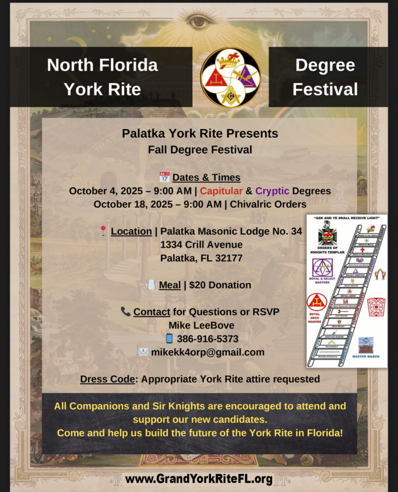 2025 Palatka Fall Festival – Grand York Rite of Florida